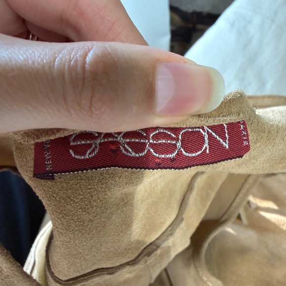 Vintage Suede Fringe Vest Women Medium Brown Boho Western Cowboy Gilet Sasson - Picture 8 of 11